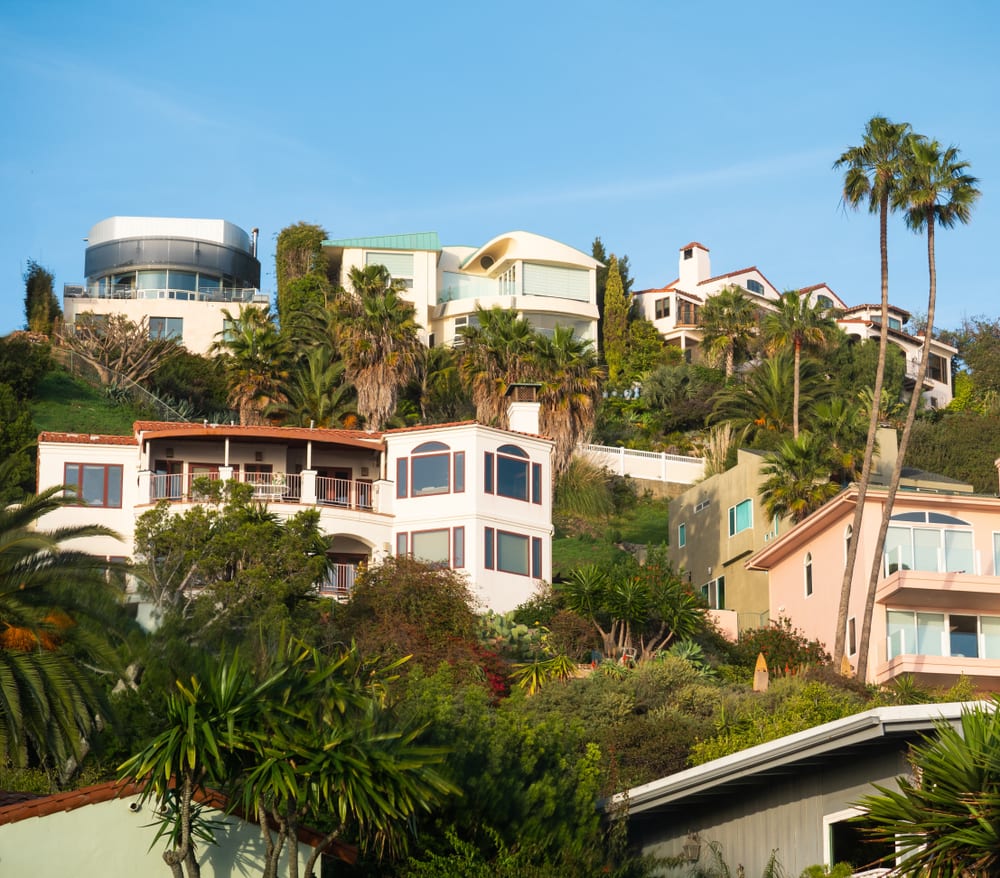 Cliffside homes in Malibu, CA.